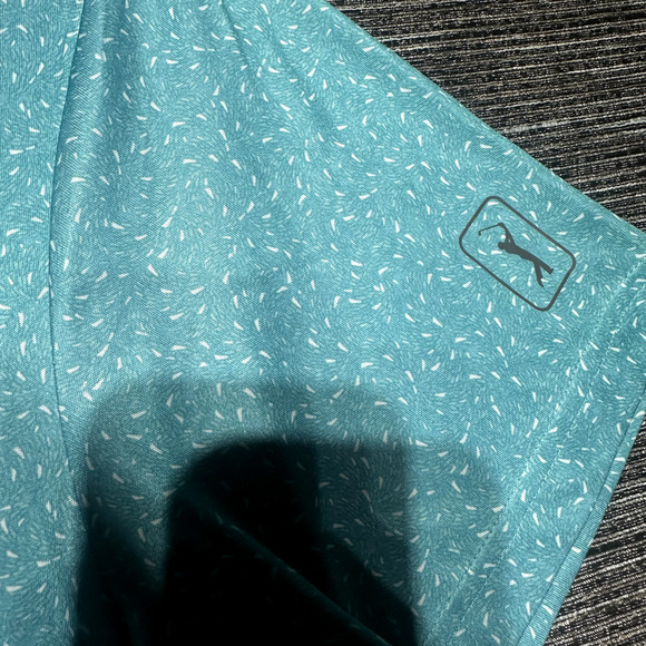 PGA Tour Polo Shirt Men's M Blue Geometric Pro Series Athletic Fit Short Sleeve - Picture 4 of 12